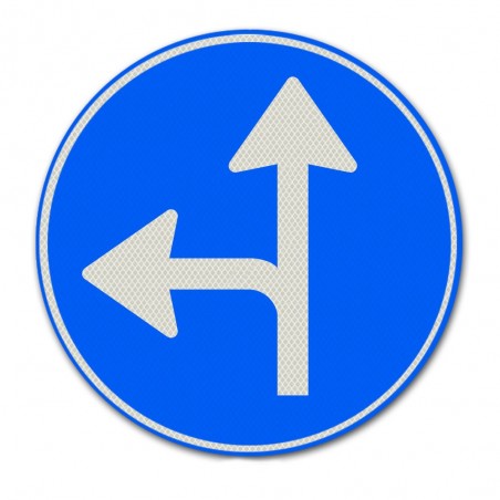 Verkeersbord D06-L – Gebod tot volgen van rijrichtingen links