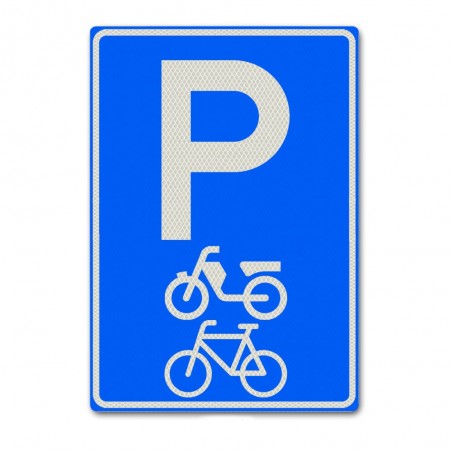 Verkeersbord E08g Parkeergelegenheid bromfietsen en fietsen